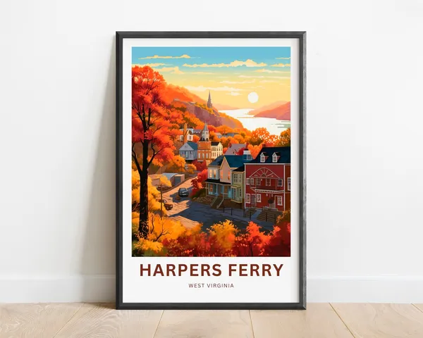 Harpers Ferry Travel Poster, West Virginia View