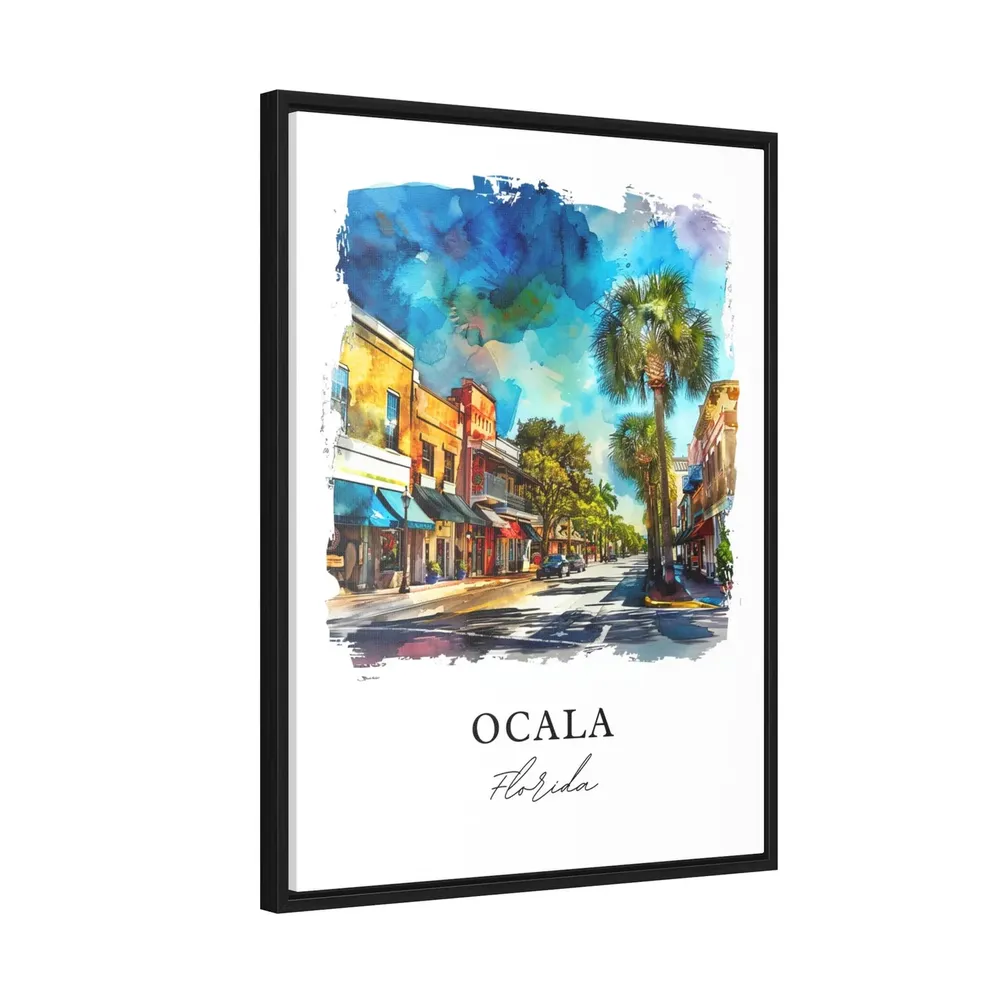 Ocala, FL Watercolor Travel Poster Art Print - Image 2