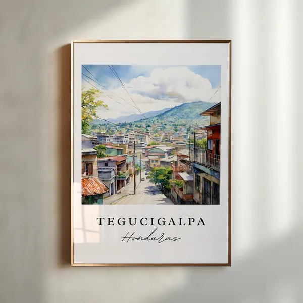 Tegucigalpa Honduras Art Print, Custom Text