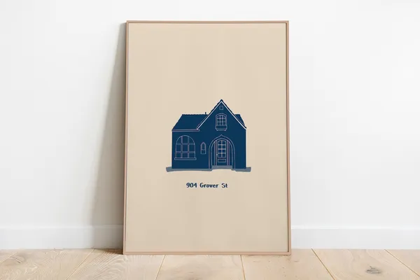 Personalized House Portrait Custom Illustration Art Print