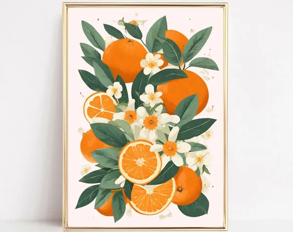 Oranges Vintage Kitchen Art Print, Citrus Market Poster