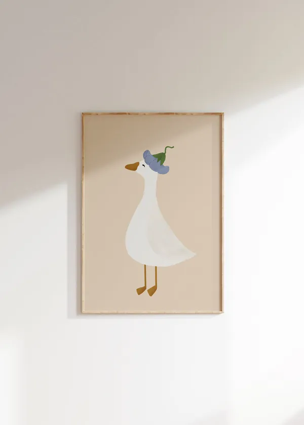 Silly Goose Cute Goose Nursery Poster Print