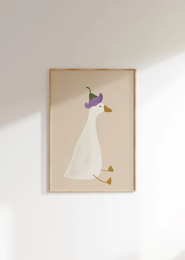Silly Goose Cute Goose Nursery Girl Room Art Print