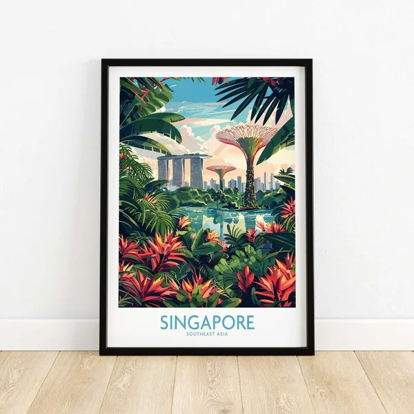 Singapore Gardens By The Bay Travel Poster, Marina Sands