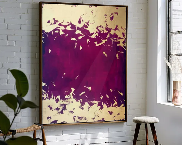 Gold Leaf Purple Abstract Wall Art Print, Large