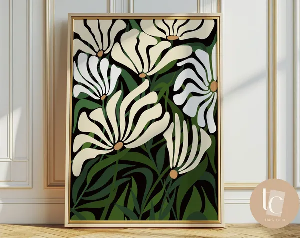 Botanical Abstract Art Print Set, Vintage Neutral