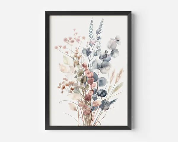 Botanical Watercolor Flower Illustration Poster