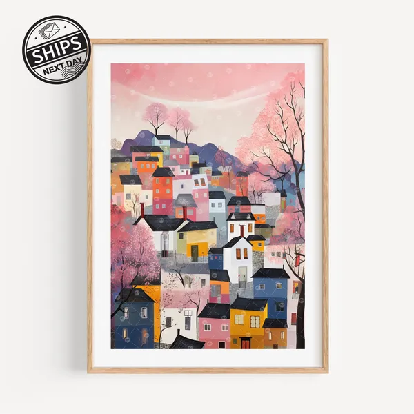 Seoul Watercolor Art Print, South Korea Travel