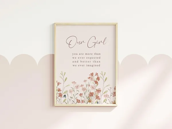 Our Girl Wildflower Print, Nursery Wall Art