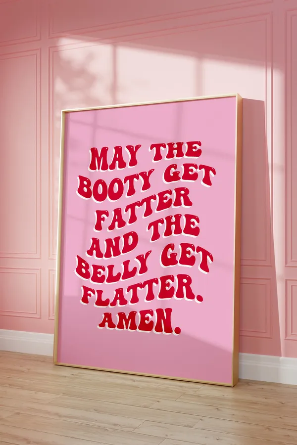 Gym Girl Pink and Red Poster, Trendy Room Decor