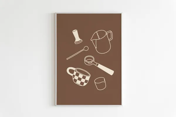 Coffee Art Print, Kitchen Wall Art Poster