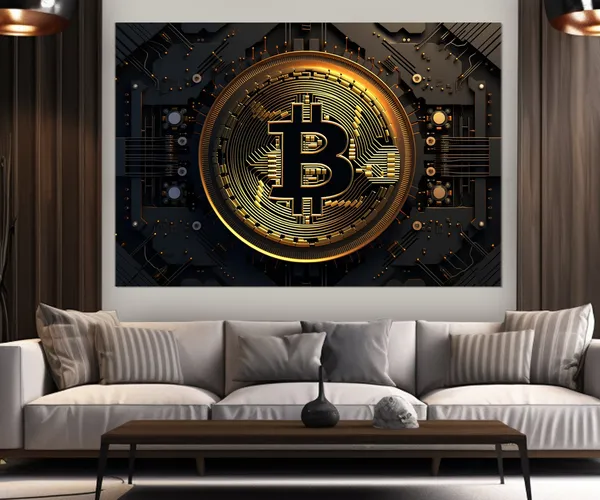 Bitcoin Wall Art Print, Crypto Office Decor for Traders