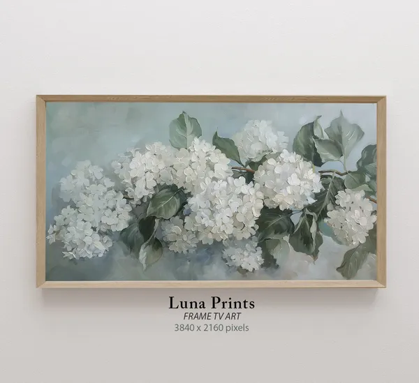 Hydrangea Art Print, Coastal Cottage Floral