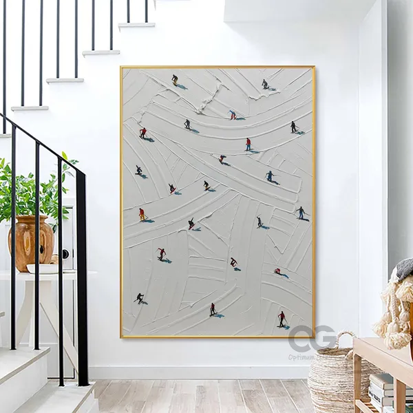 Skiing On Snow Art Print, Personalized Mountain Gift