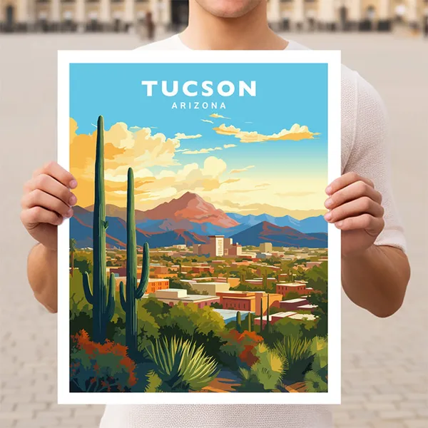 Tucson Arizona Travel Poster, Travel Wall Art Print