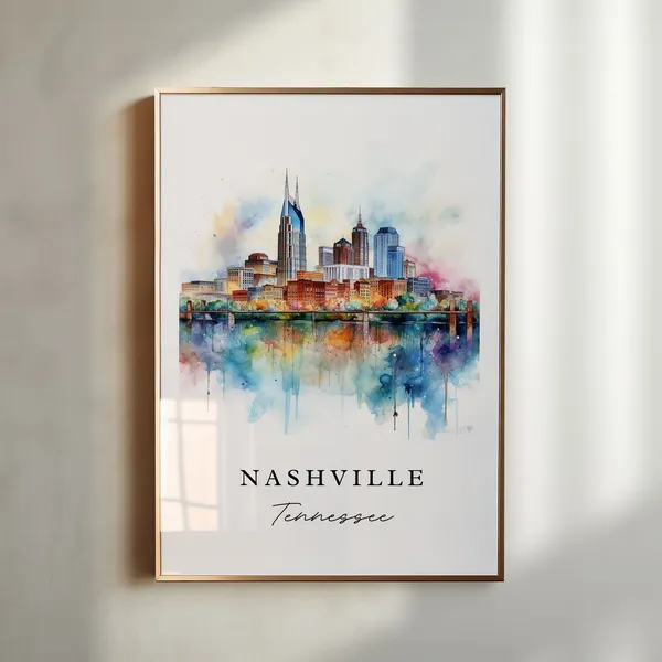 Nashville Traditional Travel Poster, Tennessee