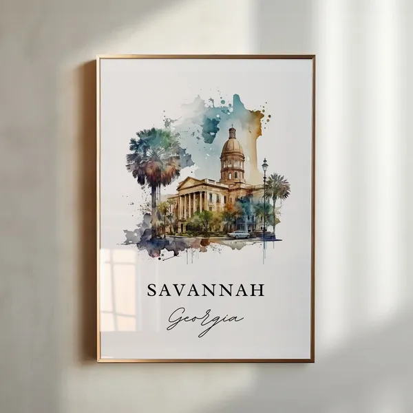 Savannah Georgia Custom Text Travel Poster