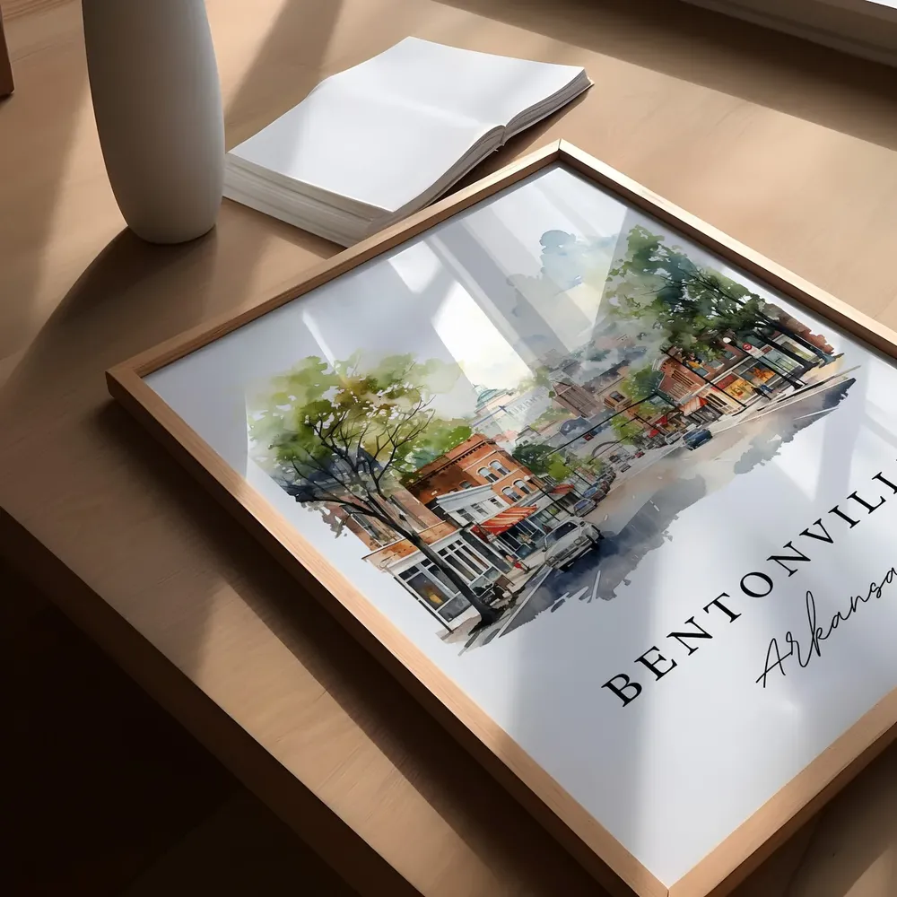 Bentonville AR Travel Poster, Custom Text Wall Art - Image 5