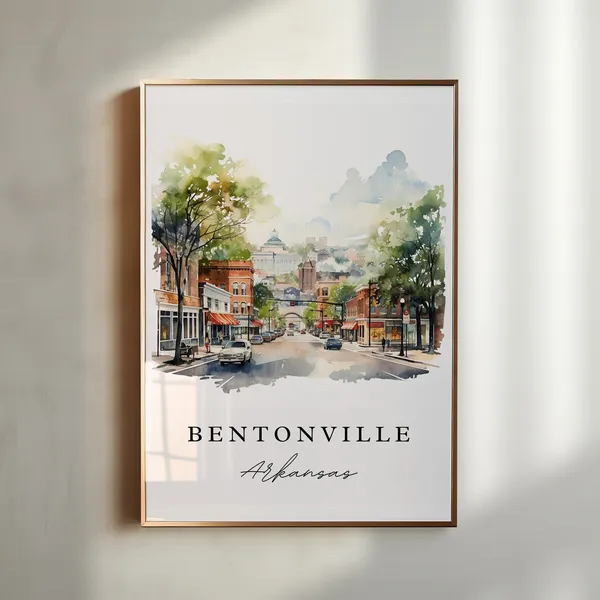 Bentonville AR Travel Poster, Custom Text Wall Art