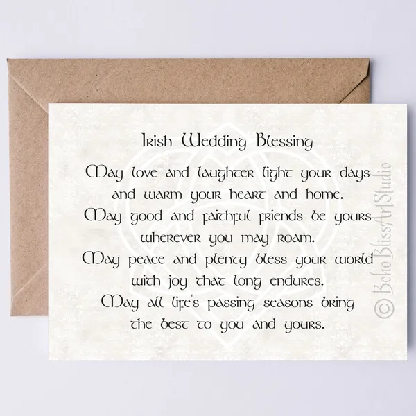 Irish Wedding Blessing, Ireland Wedding Poster Print
