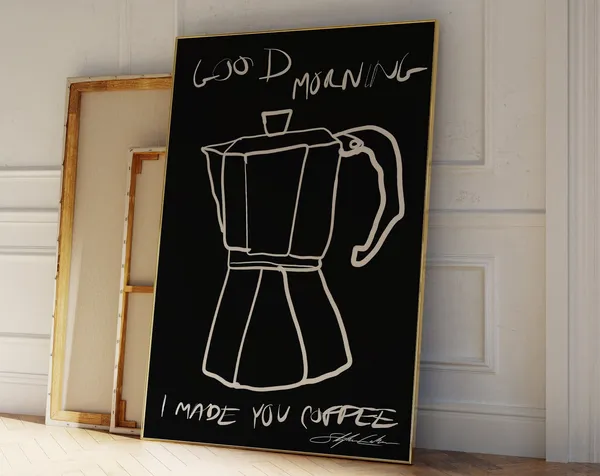 I Made You Coffee Retro Coffee Bar Art Print