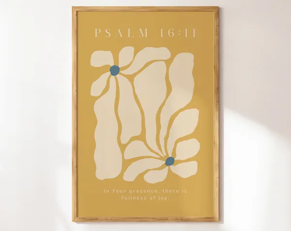 Psalm 16:11 Retro Flower Market Art Print