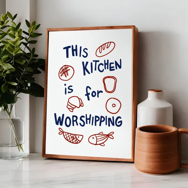 Jesus Feeds 5,000 Retro Christian Kitchen Poster