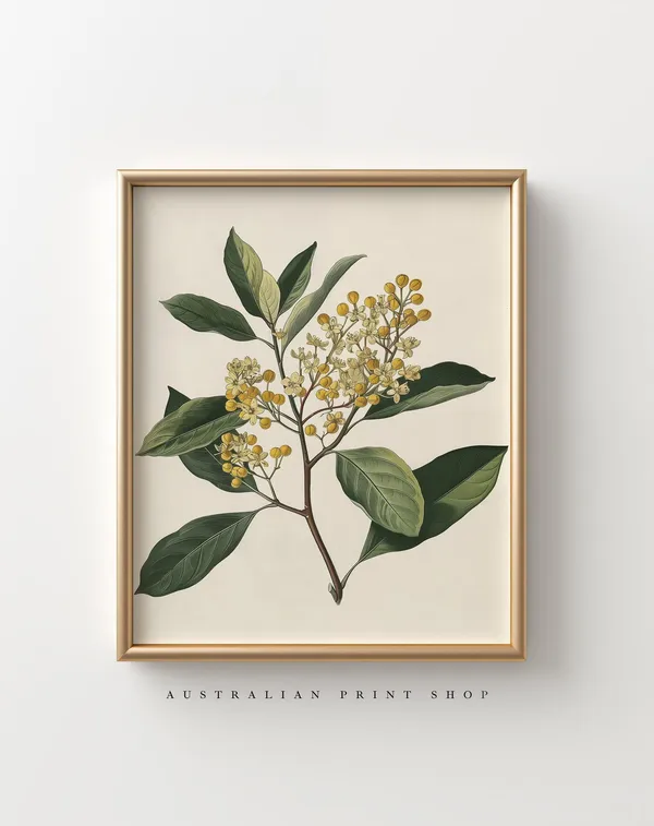 Vintage Yellow Flower Botanical Still Life Art Print