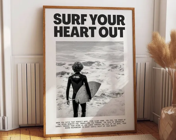 Surf Your Heart Out, Inspirational Surf Poster
