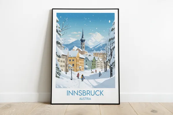Innsbruck Travel Poster, Austria Travel Print