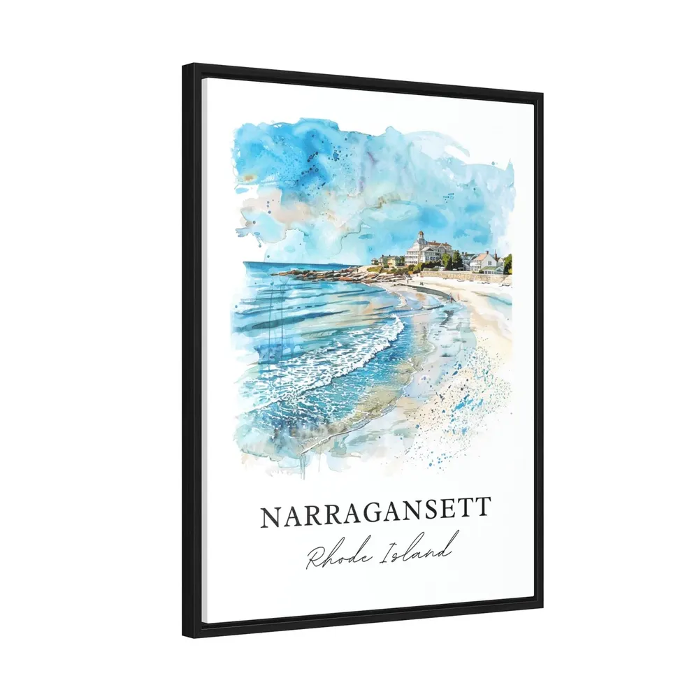 Narragansett RI Watercolor Travel Poster, Rhode Island - Image 2
