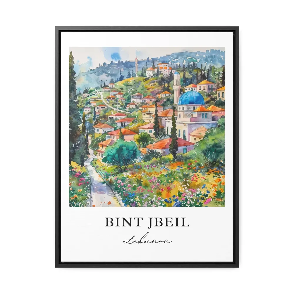 Bint Jbeil Lebanon Watercolor Travel Poster - Image 3