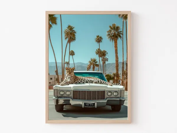 Leopard, Palm Springs Mid-Century Travel Poster