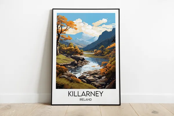 Killarney Travel Poster, Ireland Travel Art Print