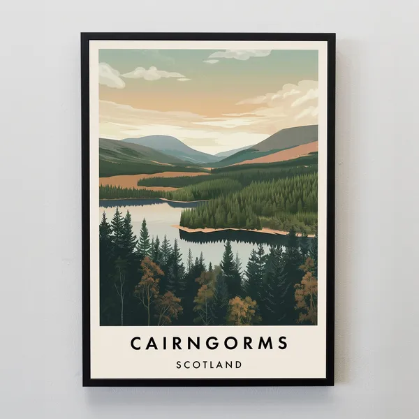 Cairngorms Travel Poster, Scotland Place Print
