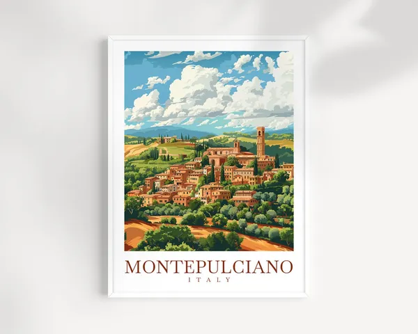 Montepulciano Travel Poster, Italy Wall Decor