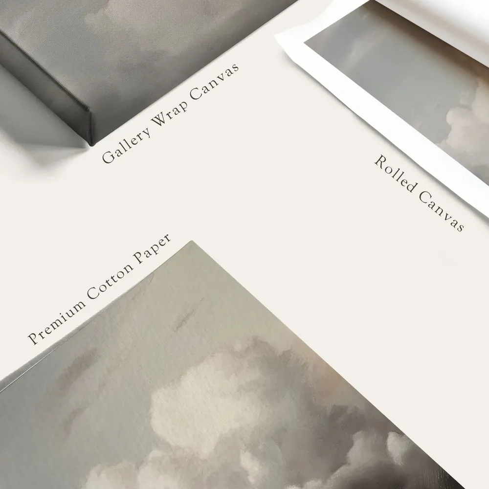 Clouds Vintage Style Neutral Art Print - Image 5