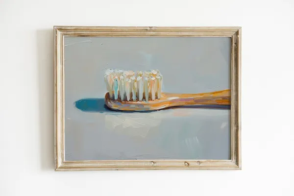 Toothbrush Funky Apartment Bathroom Art Print