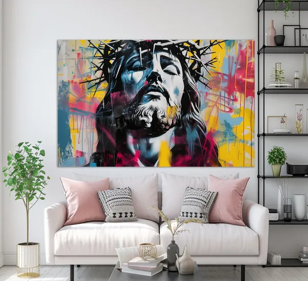 Jesus Christ Graffiti Abstract Religious Art Print