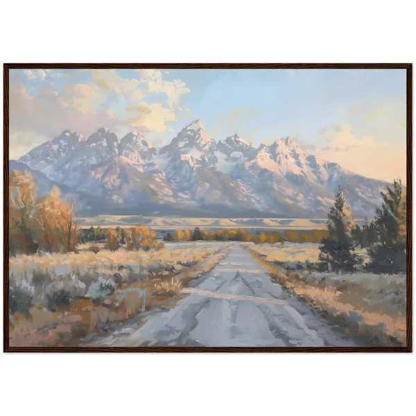 Grand Teton National Park Painting, Mountain Art Print