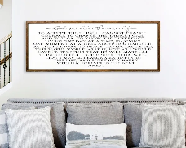 Serenity Prayer Sign, Inspirational Wall Art Print