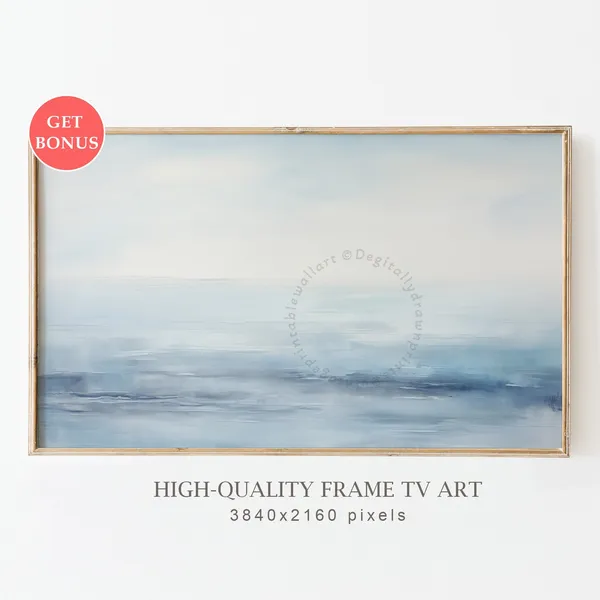 Abstract Ocean Painting, Coastal Beach House Art Print