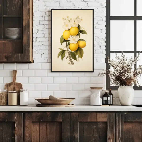 Vintage Citrus Print Set, Botanical Poster Print