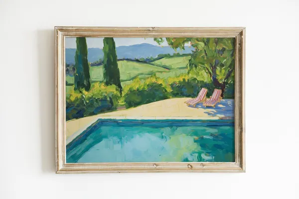 Napa Abstract Pool Wall Art Print, Coastal Office
