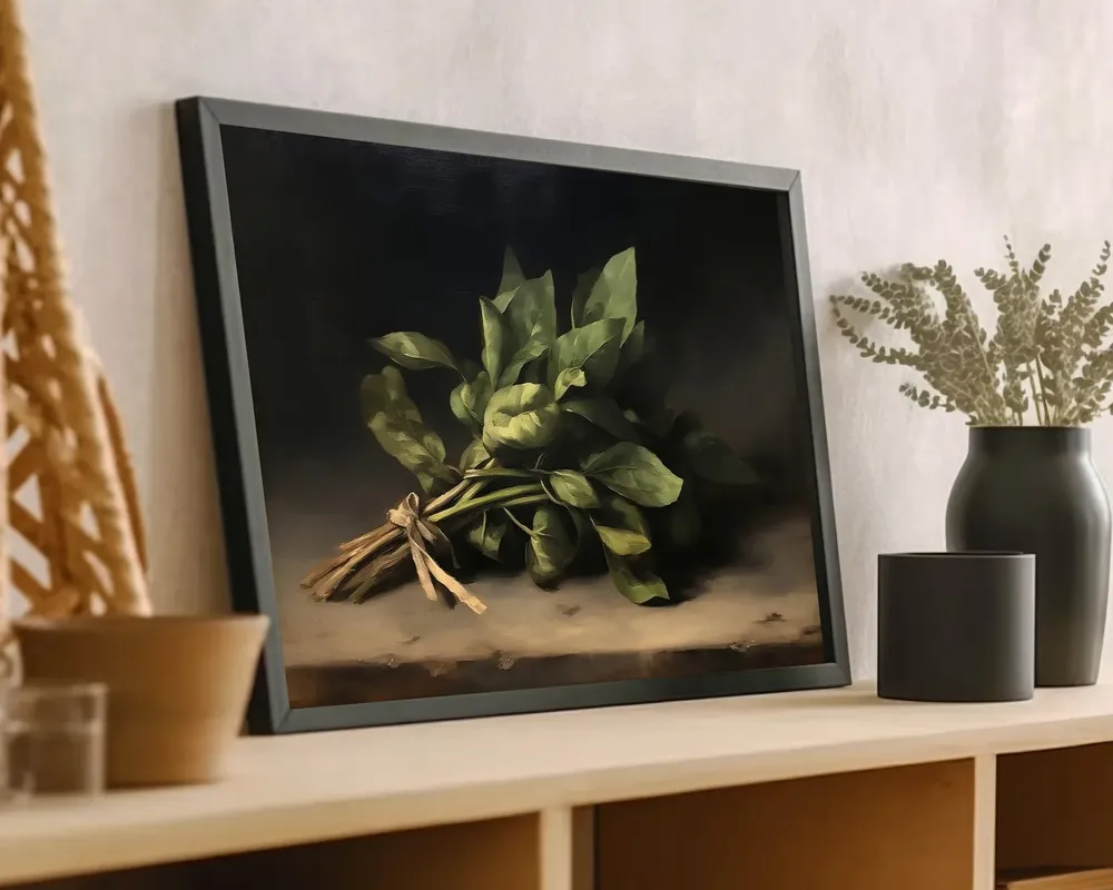 Basil Herbs Vintage Still Life Herbarium Print - Image 3