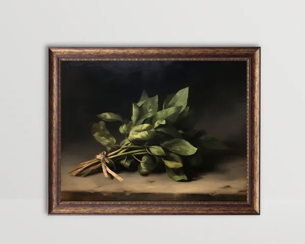Basil Herbs Vintage Still Life Herbarium Print