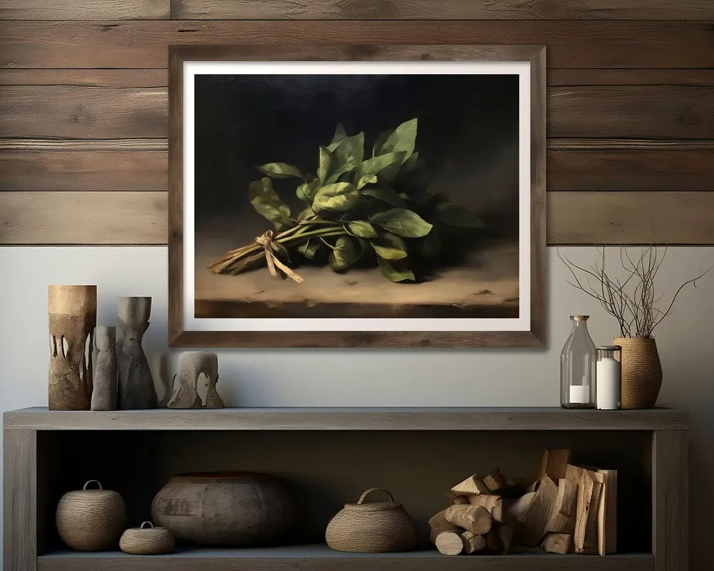 Basil Herbs Vintage Still Life Herbarium Print - Image 4