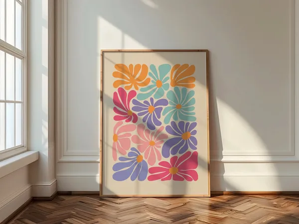 Colorful Abstract Flower Botanical Art Print