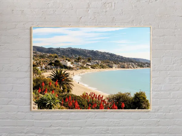 Real Photo Laguna Beach Poster, Coastal Decor