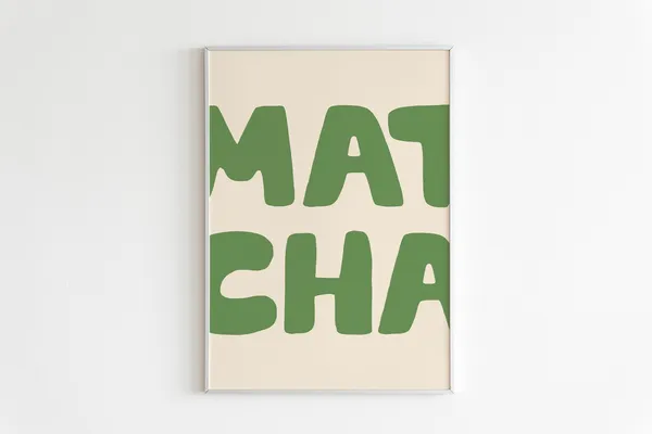 Matcha Poster, Trendy Green Kitchen Art Print
